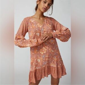 Billabong free as can be boho hippie mini dress